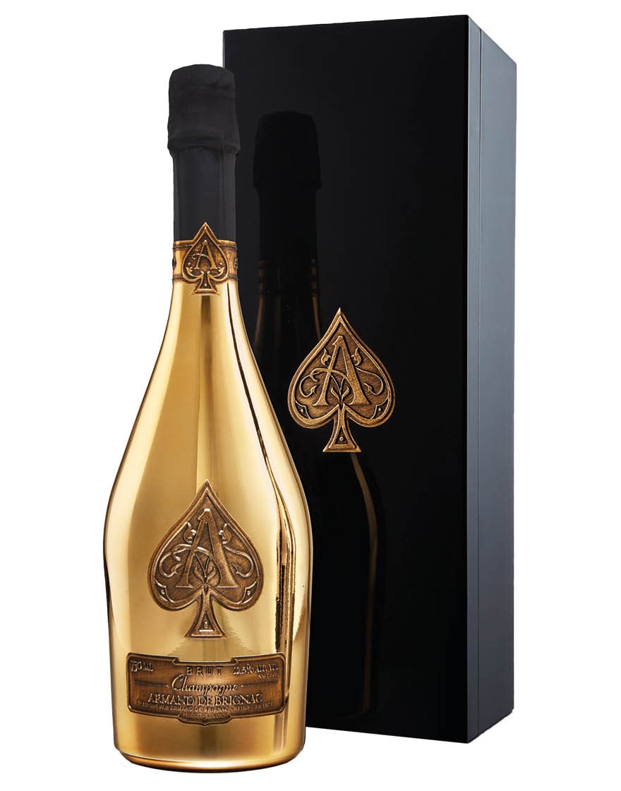 Champagne AOC Brut Gold Armand de Brignac 0,75 ℓ, Caisse bois