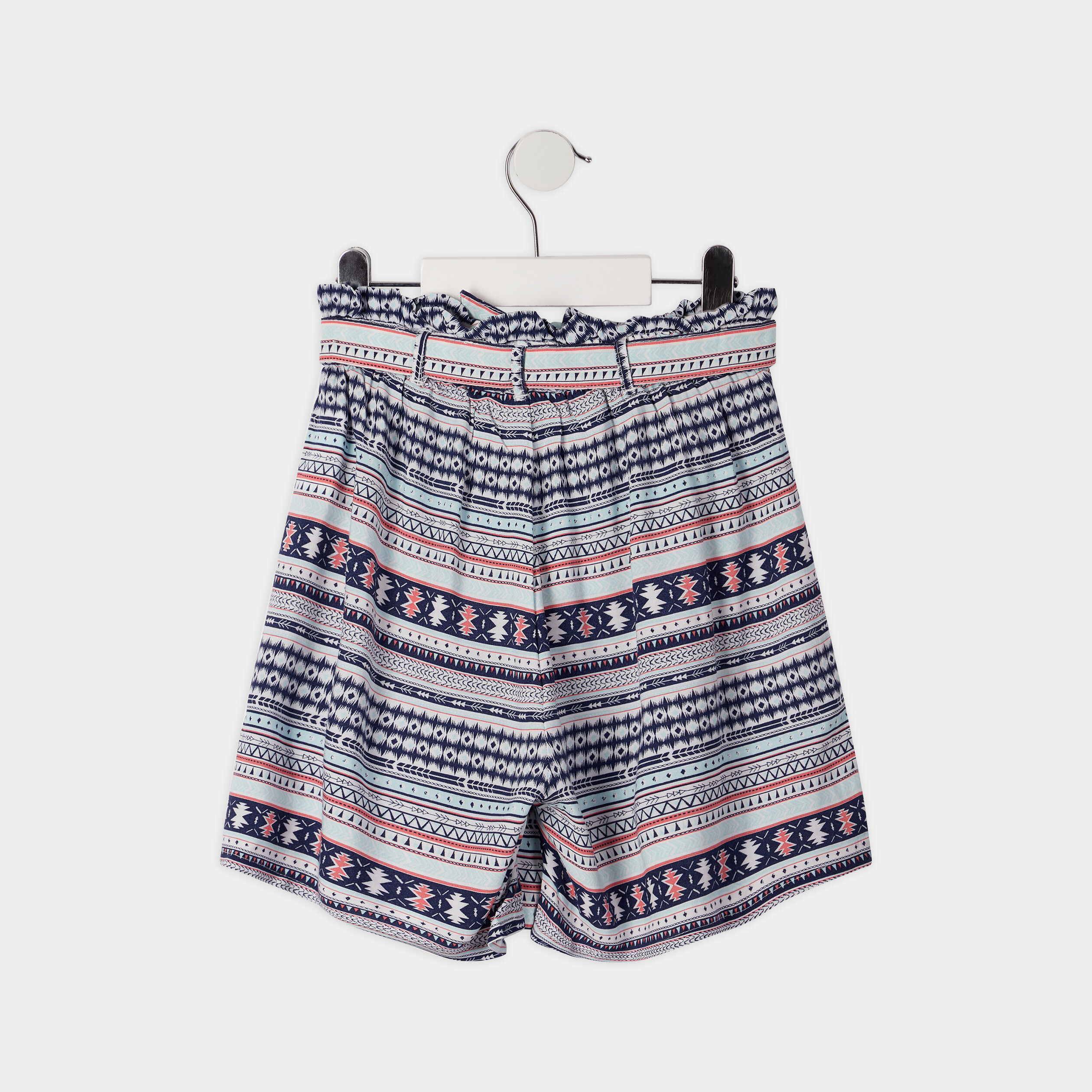 Short fluide avec ceinture blanc fille | La Halle