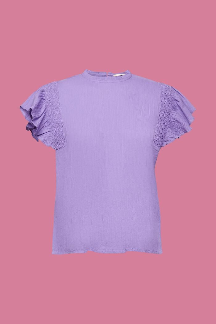 Baumwollbluse mit Volantärmeln