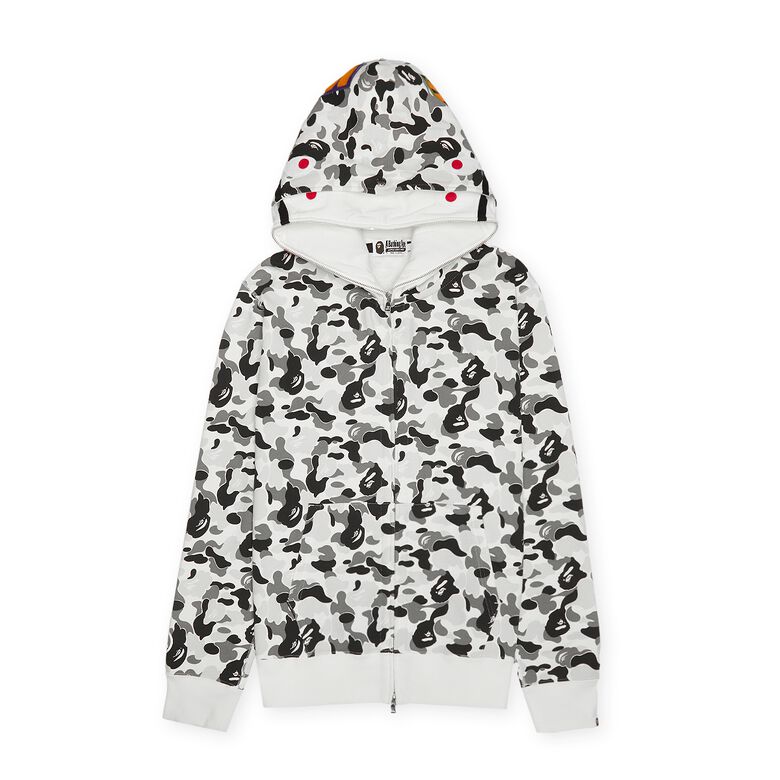 A Bathing Ape Abc Camo Double Shark Full Zip Hoodie gray