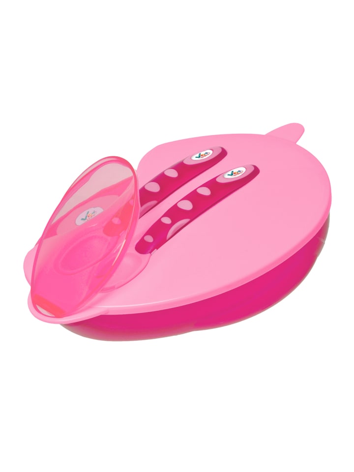 Vital Baby Baby-Tellerset Teller mit Deckel, Gabel und Löffel in Pink günstig kaufen onesize