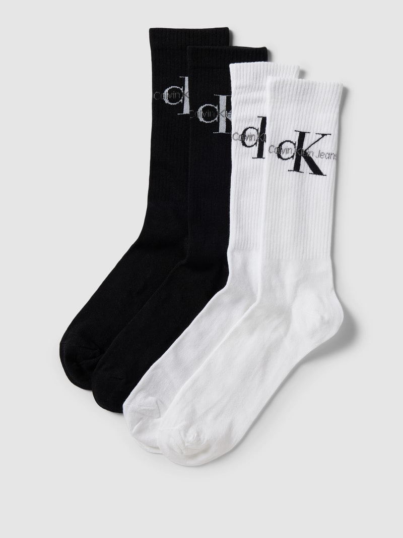 Socken mit Label-Detail im 4er-Pack in schwarz