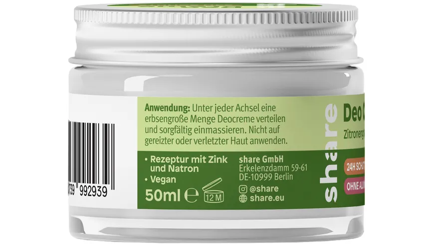 share Deocreme Zitronengras & grüner Tee 50 ml