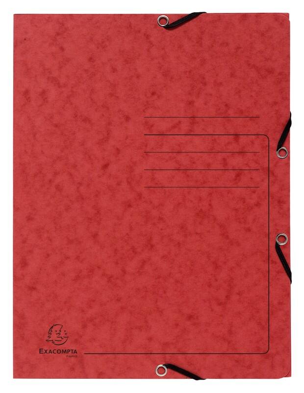 Exacompta Dreiflügelmappe 55405E Rot Pressspankarton meliert 25 Stück