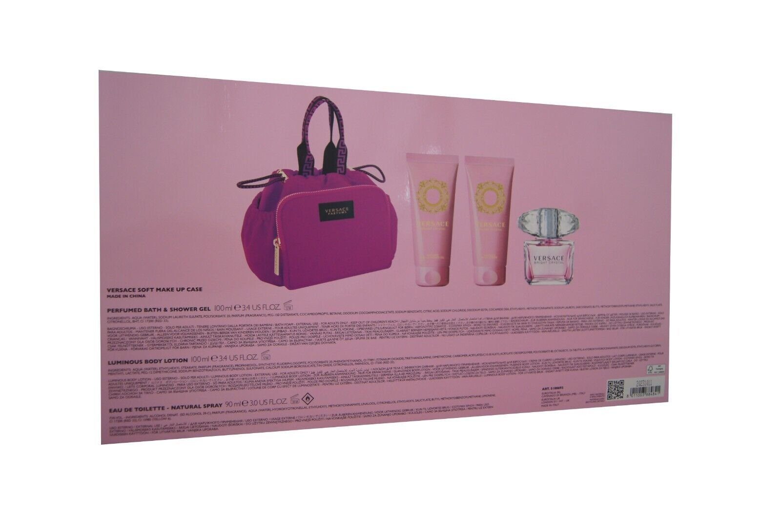 Versace Duft-Set Versace Bright Crystal EDT 90ml + SG100ml + BL100ml &Case -Set, 1-tlg.