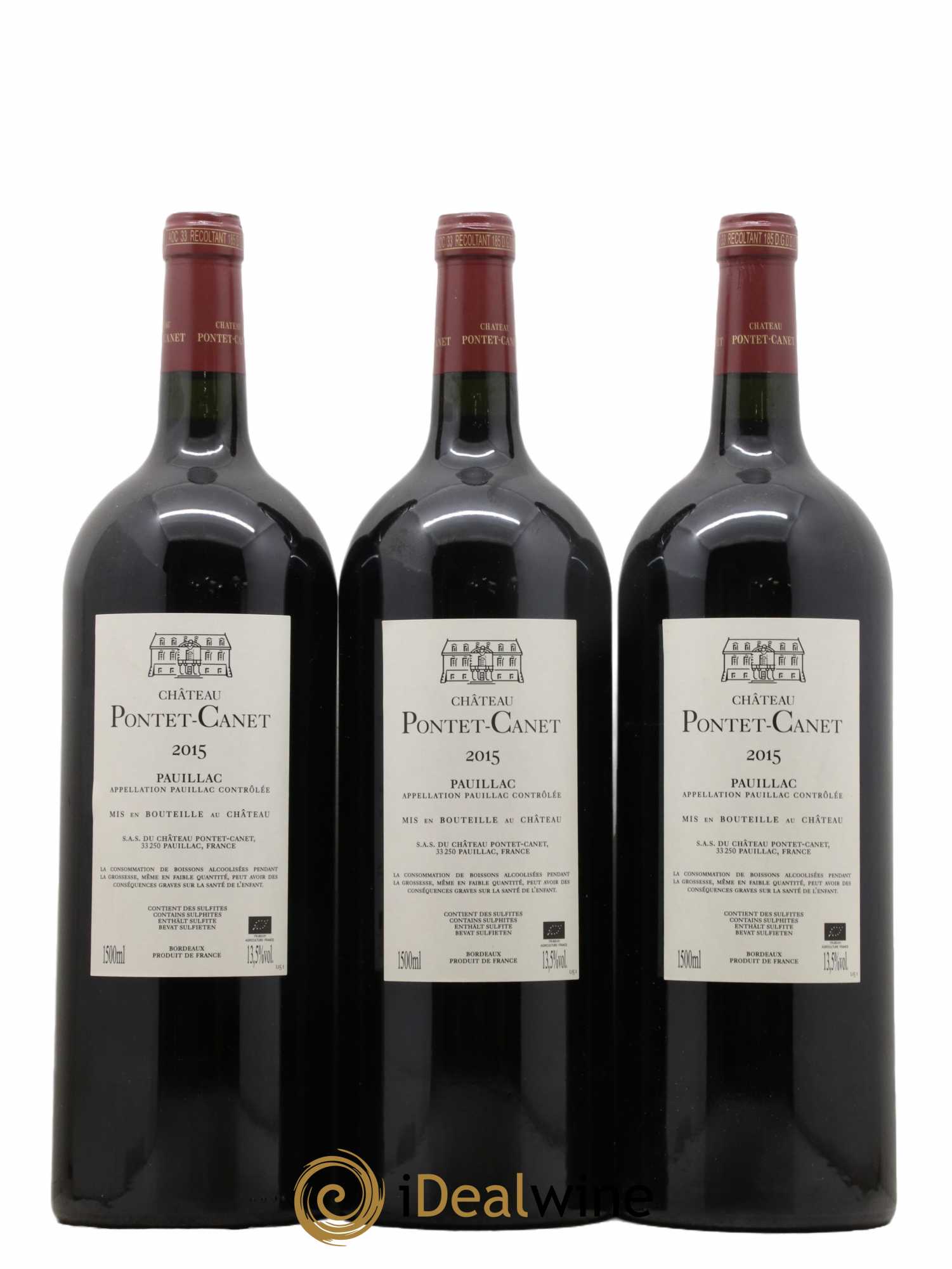 Château Pontet Canet 5ème Grand Cru Classé  2015 - Lot de 3 Magnums
