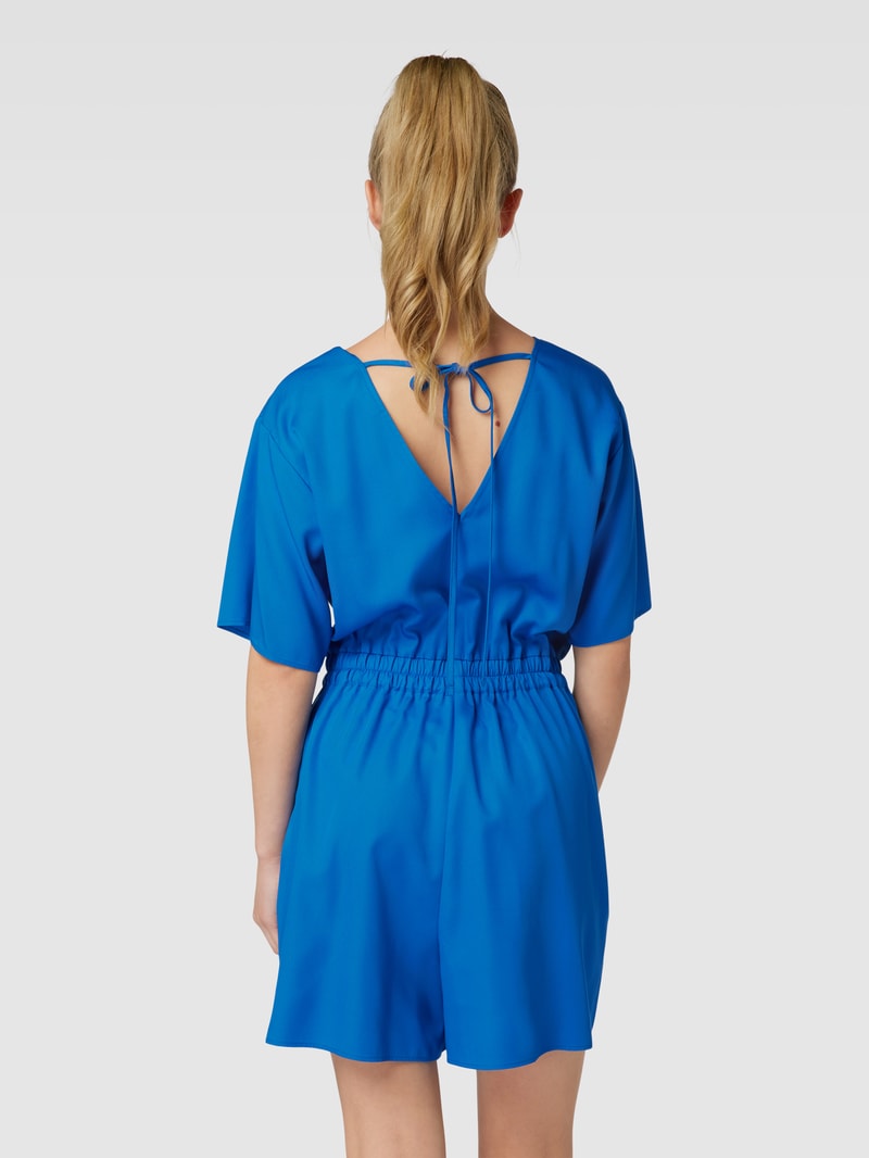 Playsuit mit Taillenbund in royalblau