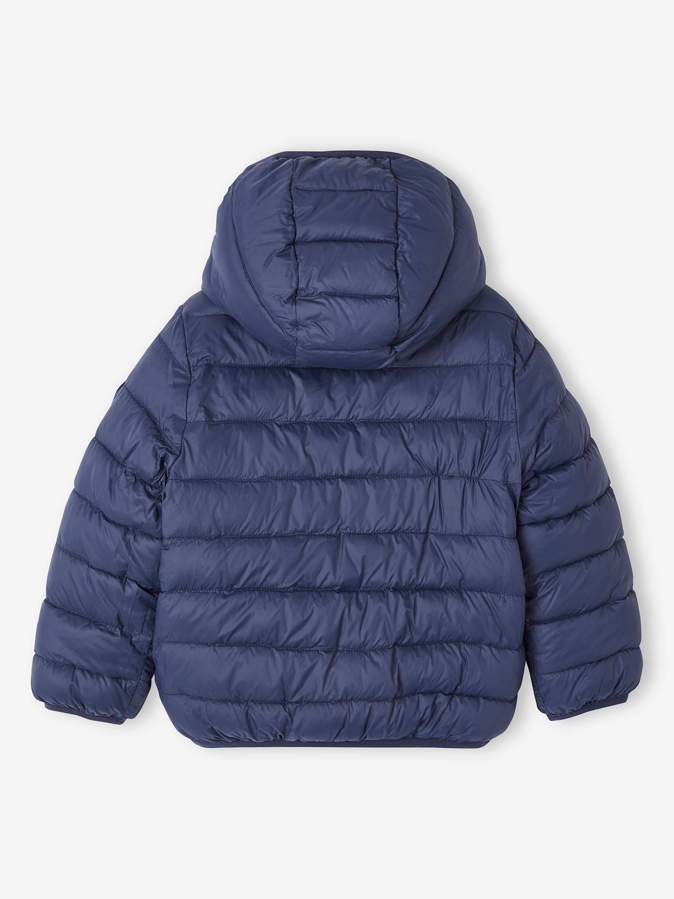 Doudoune à capuche légère réversible fille anthracite imprimé