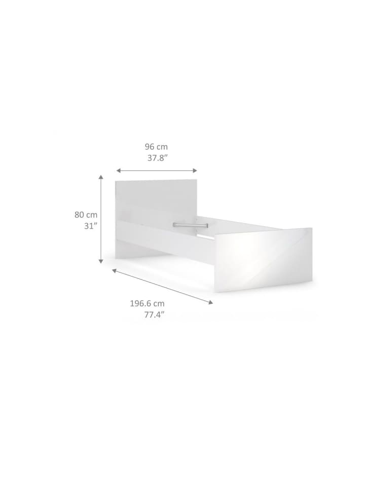 ebuy24 Bett Nada Weiß 96 x 197 cm günstig kaufen onesize