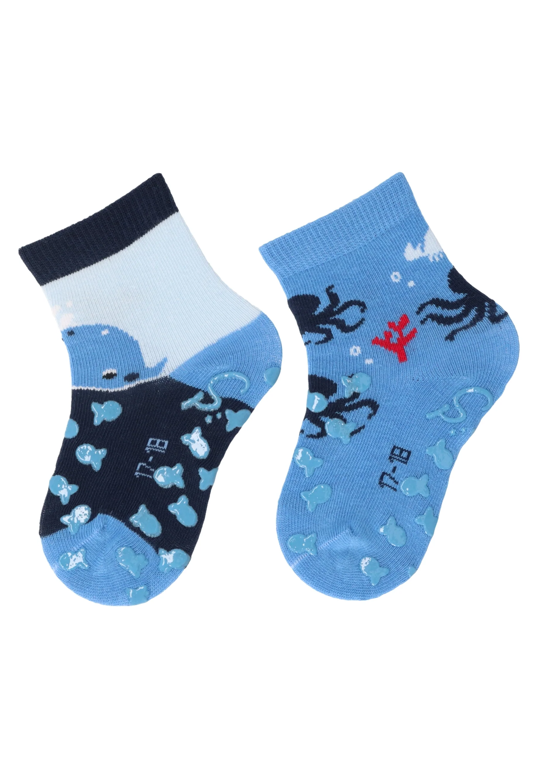 ABS Krabbelsocken im 2er Pack mit Motiv Wal