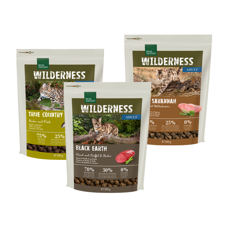 REAL NATURE Trockenfutter REAL NATURE WILDERNESS Adult Probierpaket Mixpaket 1, Mix-Pack