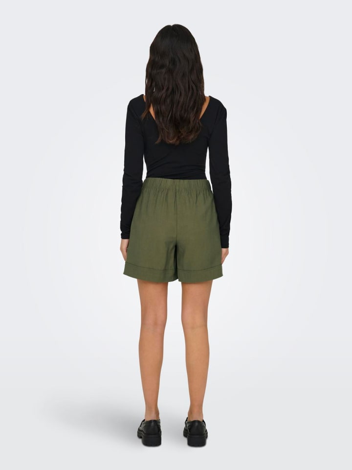 JACQUELINE de YONG Shorts elastische Taille Kordelzug Seitentaschen bequem in Olive günstig kaufen XL