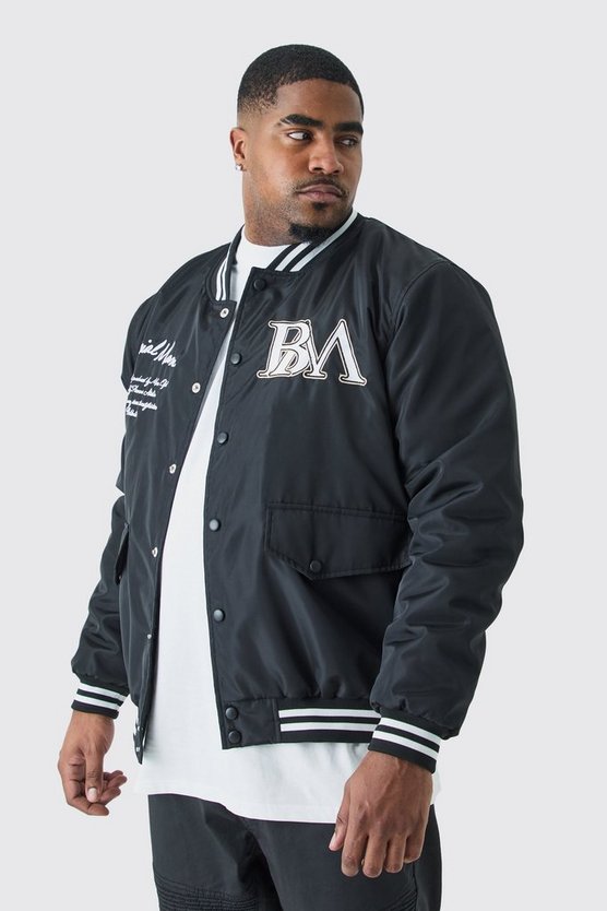 Plus Nylon-Jacke mit Aufnähern