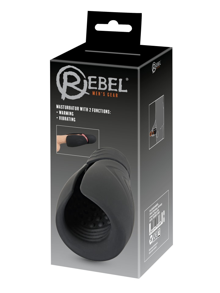 Rebel Masturbator Masturbator with 2 Functions in schwarz günstig kaufen 15 cm