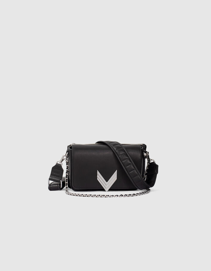 Le sac 111 Romy en cuir d'agneau Chrome Free noir femme