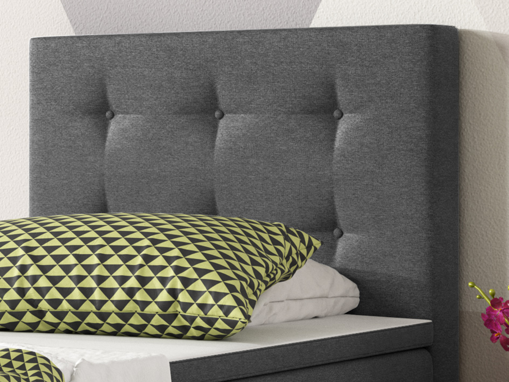IHG Boxspringbett Köln 90x200 Webstoff Anthrazit