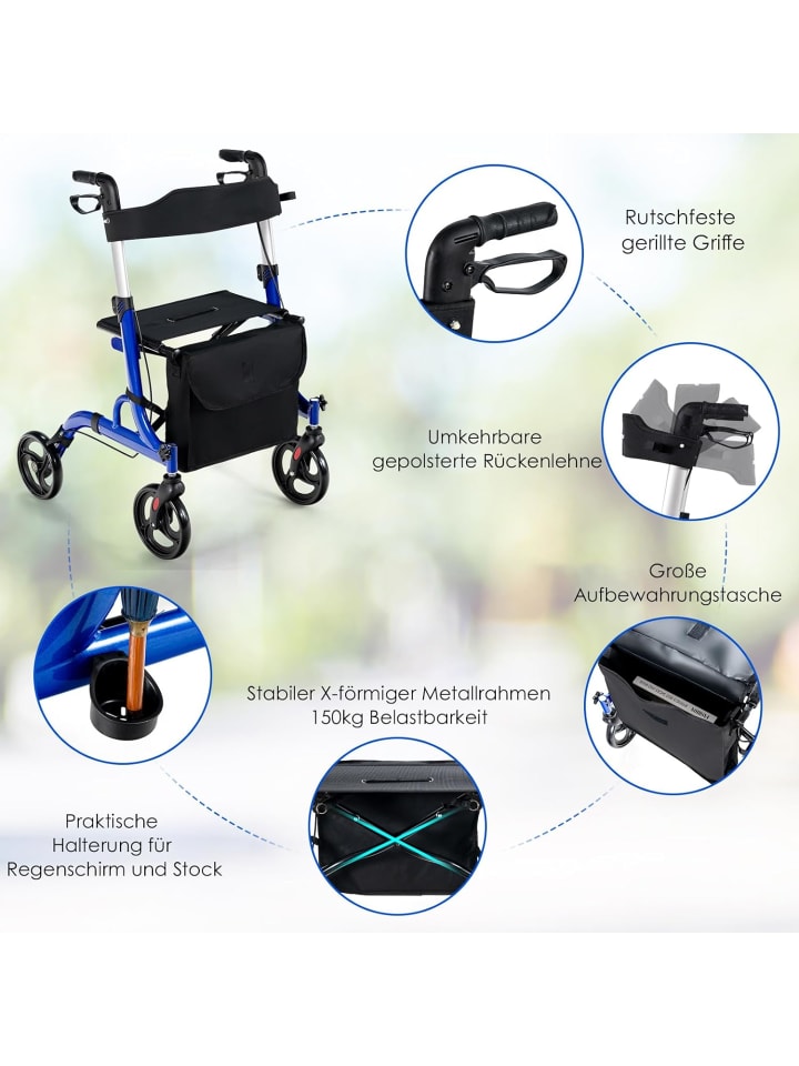 COSTWAY Rollator in Blau günstig kaufen onesize