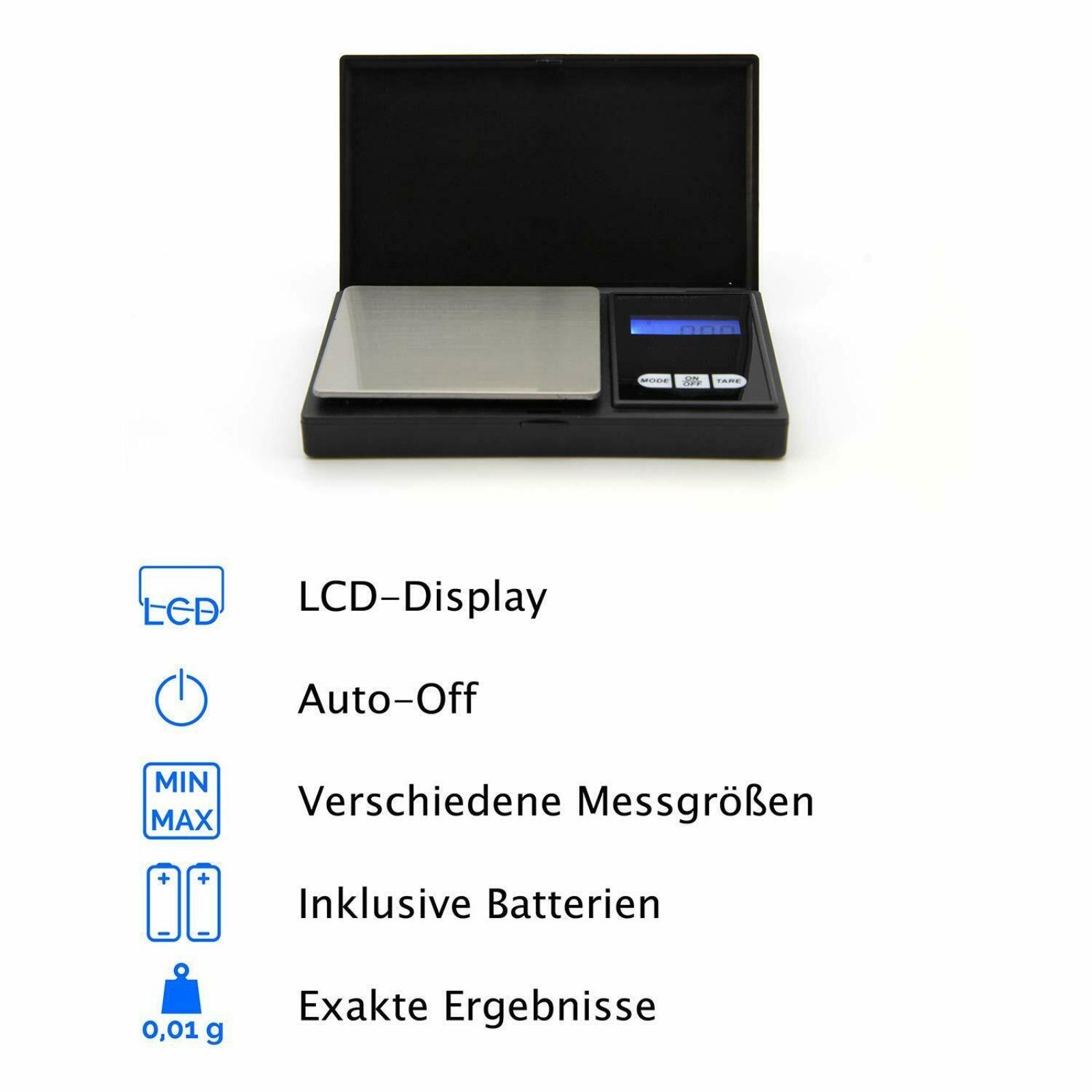 VARA Feinwaage Pocketwaage 500g / 0,1g Taschenwaage kleine Waage Digitalwaage