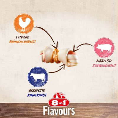 8in1 Triple Flavour Kauknochen XS