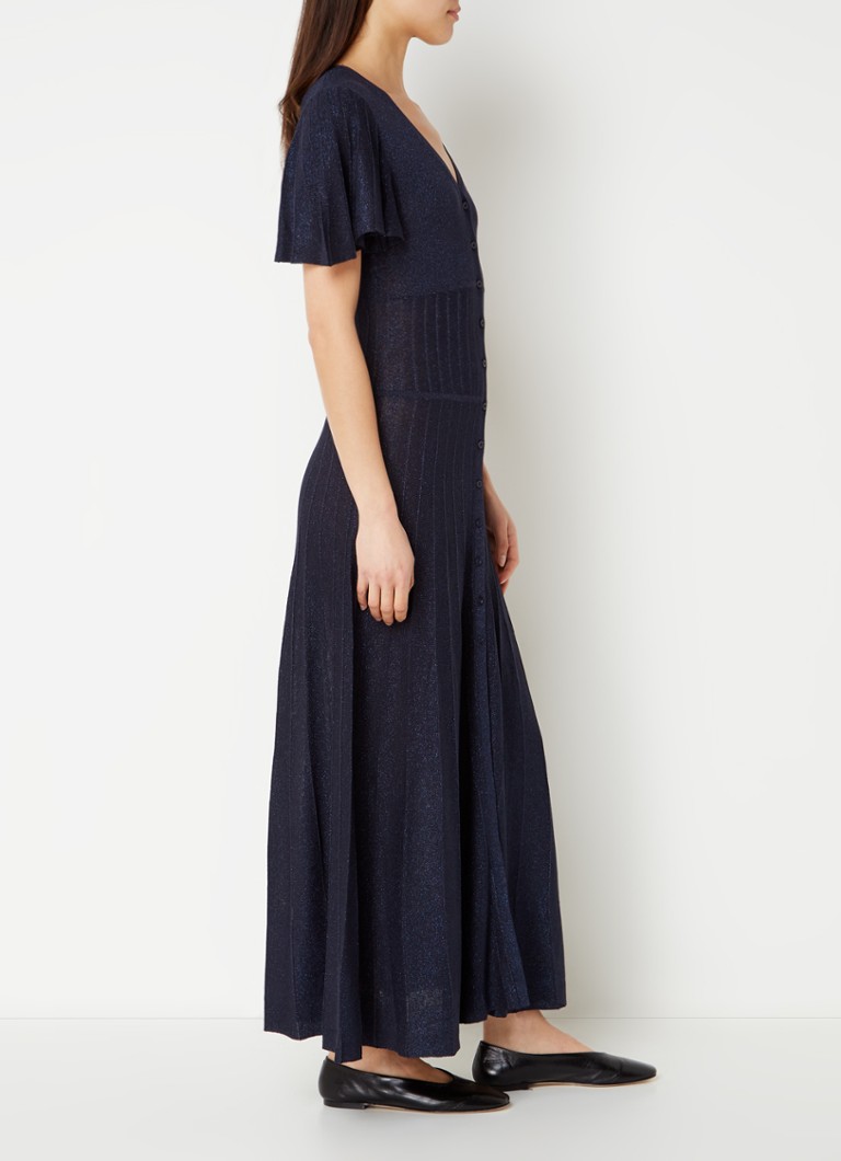 ba&sh Beryle maxi blouse dress with lurex