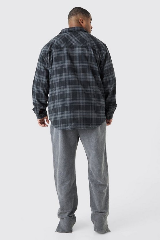 Plus Cord-Jogginghose mit geteiltem Saum