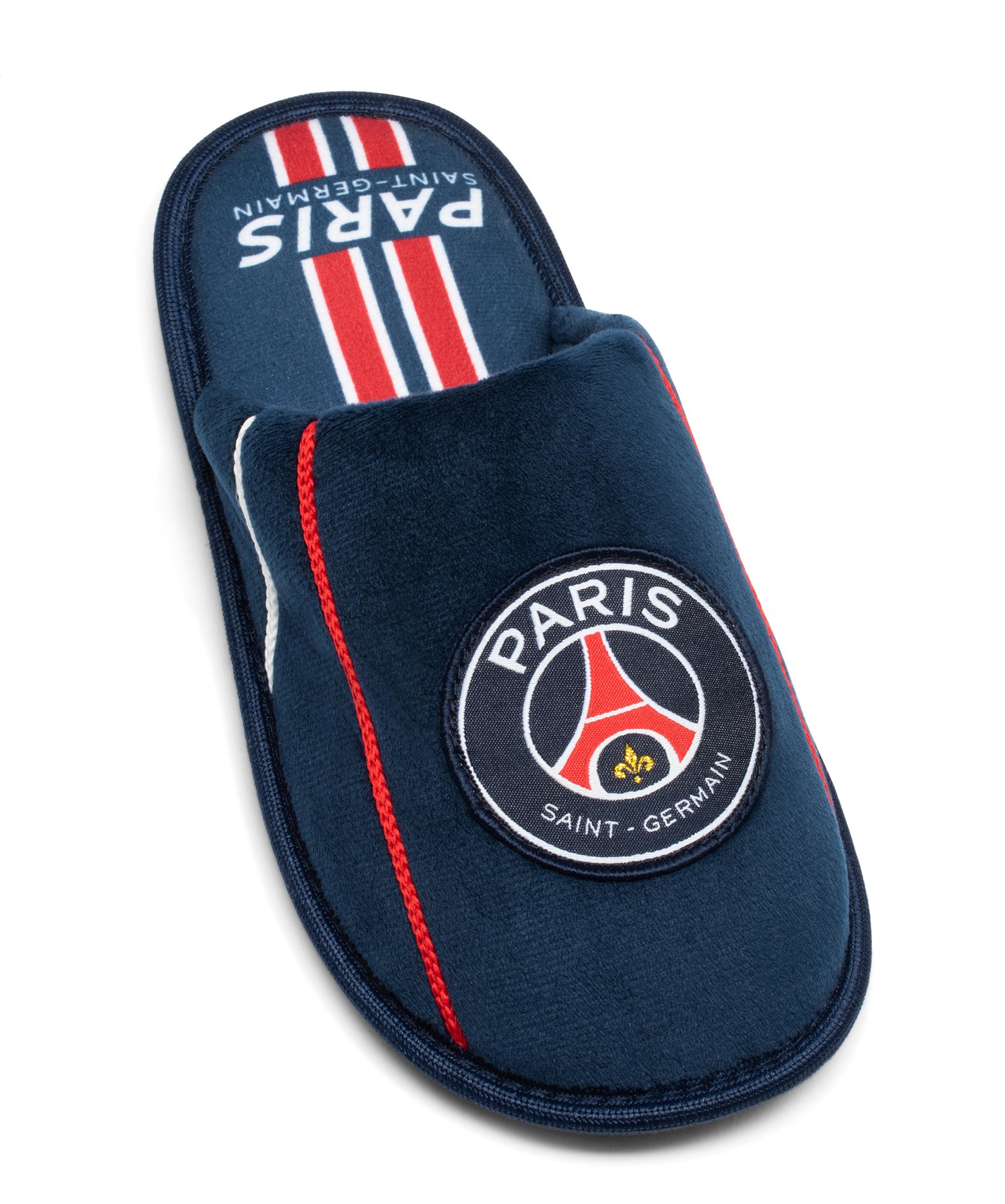 Chaussons Garçon mules plates en velours imprimés PSG bleu | GEMO