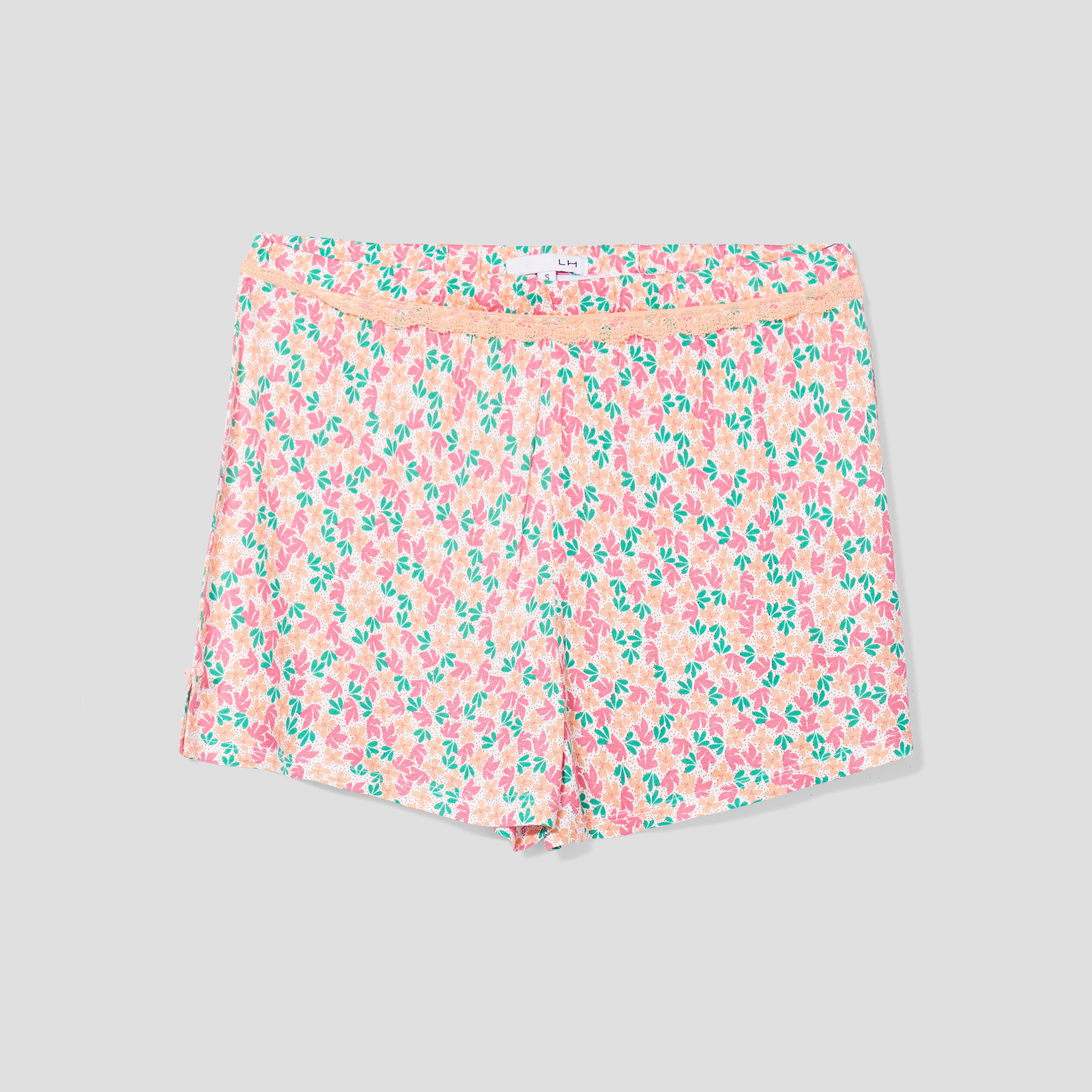 Bas de pyjama short liseré dentelle ecru femme | La Halle