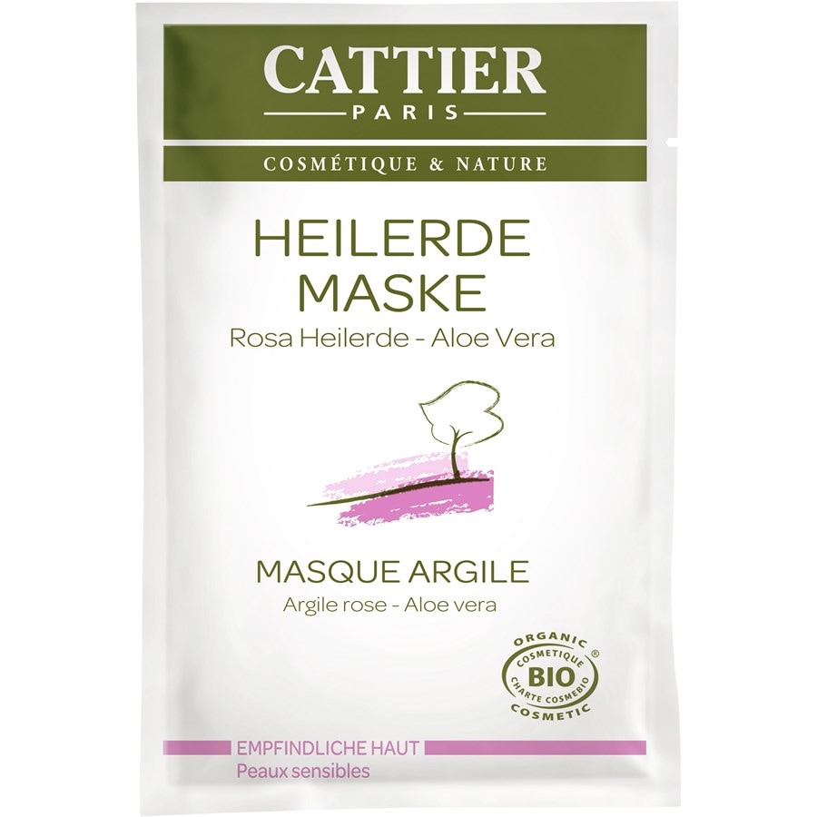 Rosa Heilerde Maske für empfindliche Haut