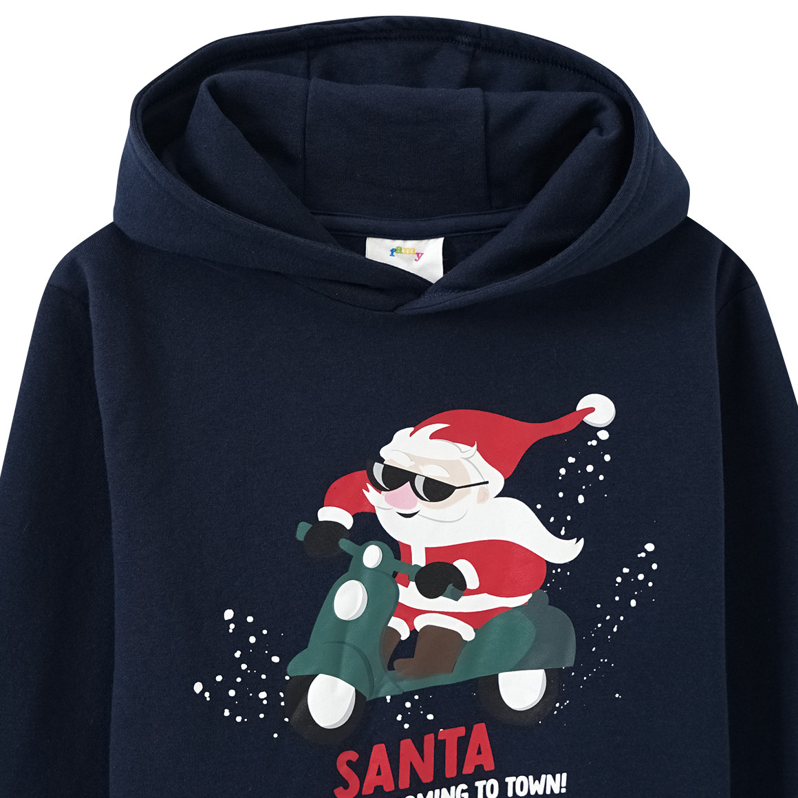 Jungen Weihnachtshoodie mit Print dunkelblau