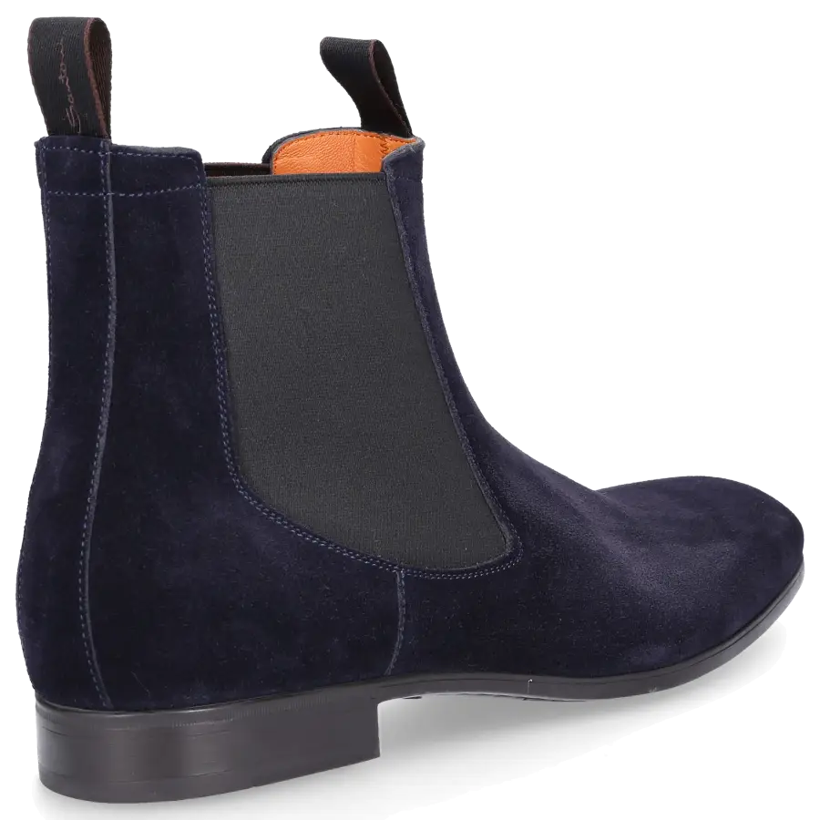 Santoni - Chelsea Boots 13414 Veloursleder - blau