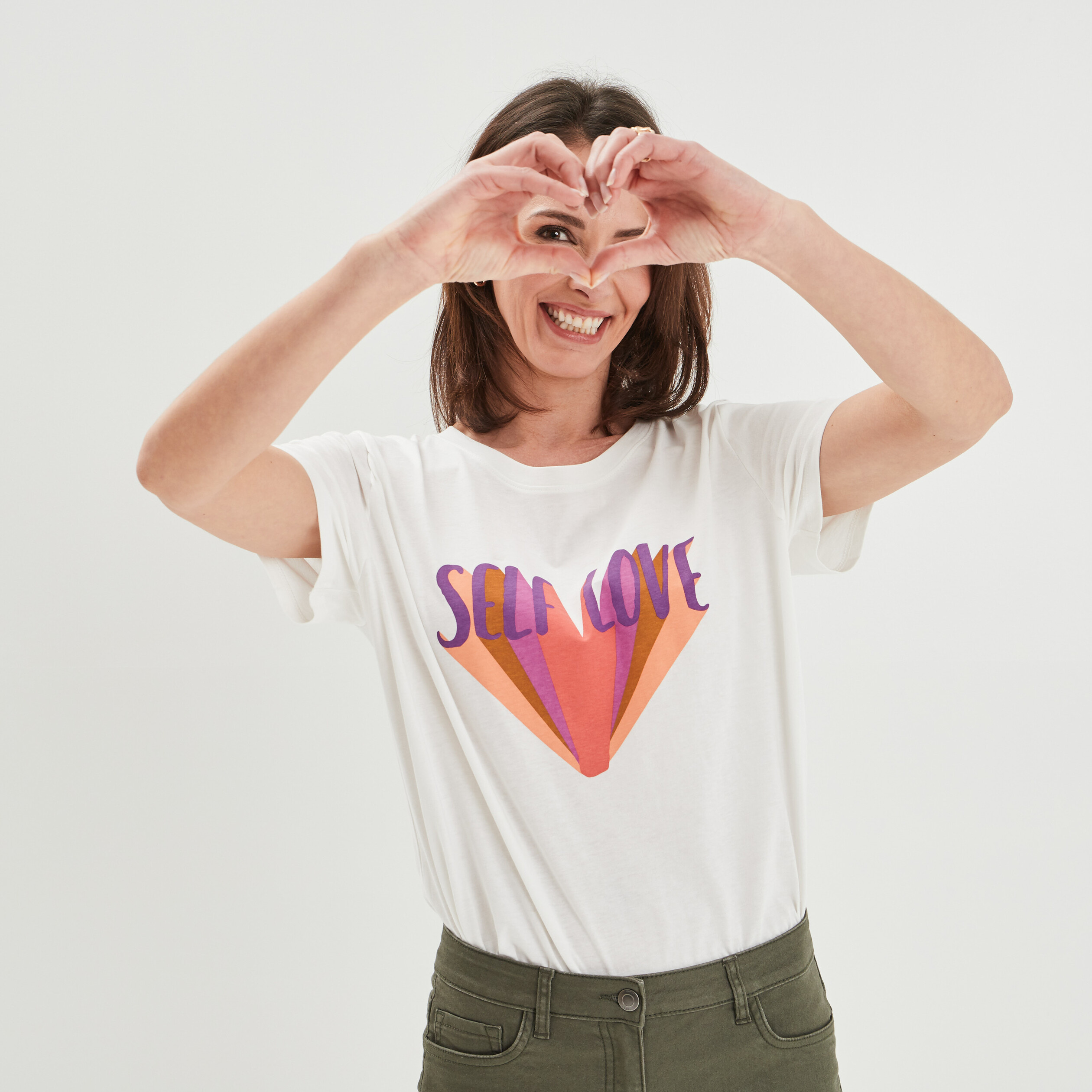 T-shirt manches courtes blanc femme | La Halle