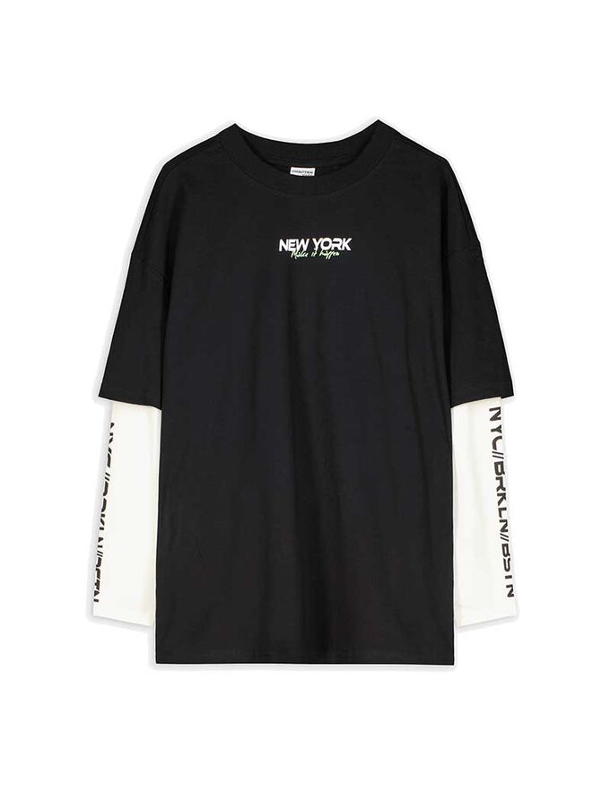 Langarmshirt - Double-Layer-Look