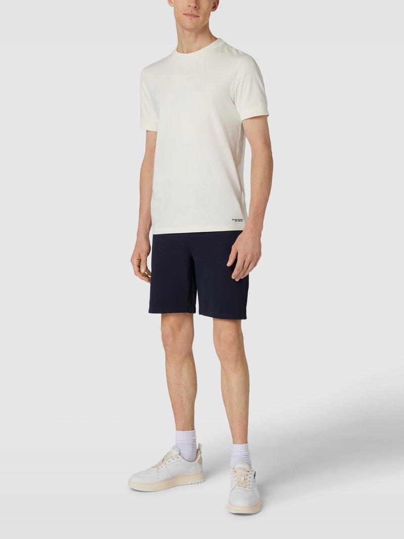 Sweatshorts mit Label-Stitching in marineblau