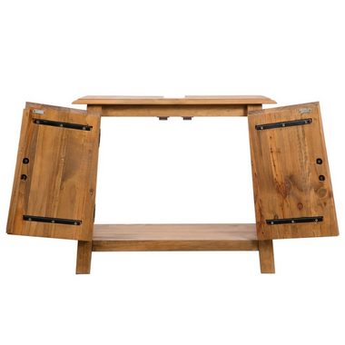 vidaXL Badezimmerspiegelschrank Badezimmer-Unterschrank Massivholz Kiefer 70x32x63 cm