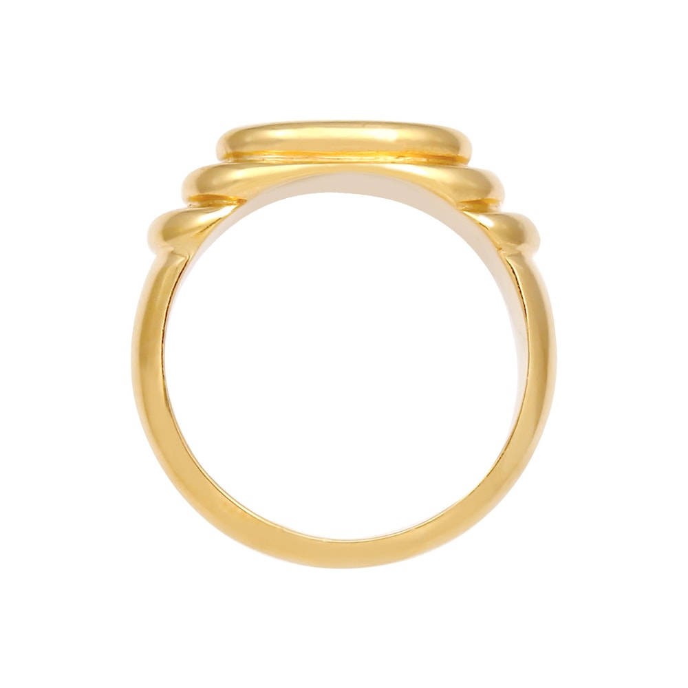Elli Elli Bague Bague sceau femme polie ovale dégradée en argent massif 925 Bague