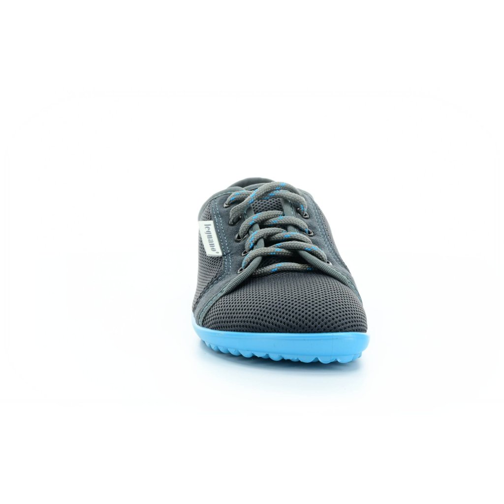Leguano Aktiv anthrazit, blaue Sohle sportliche Barfußschuhe