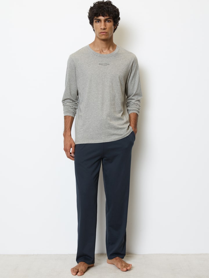 Marc O'Polo Pyjama Mix & Match Cotton in Grau-Blau günstig kaufen