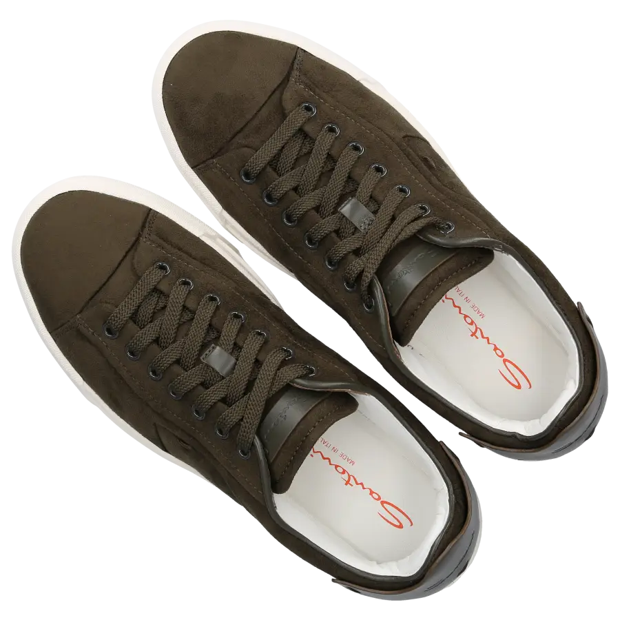 Santoni - Sneaker low 21910 Veloursleder - grün