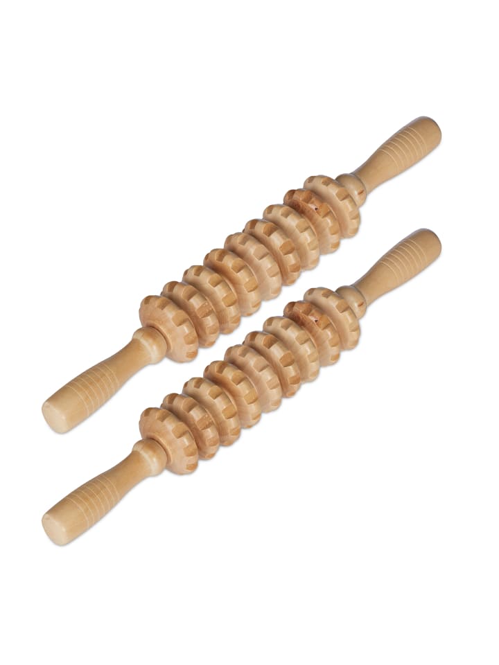 relaxdays 2 x Massage Roller in Natur günstig kaufen onesize