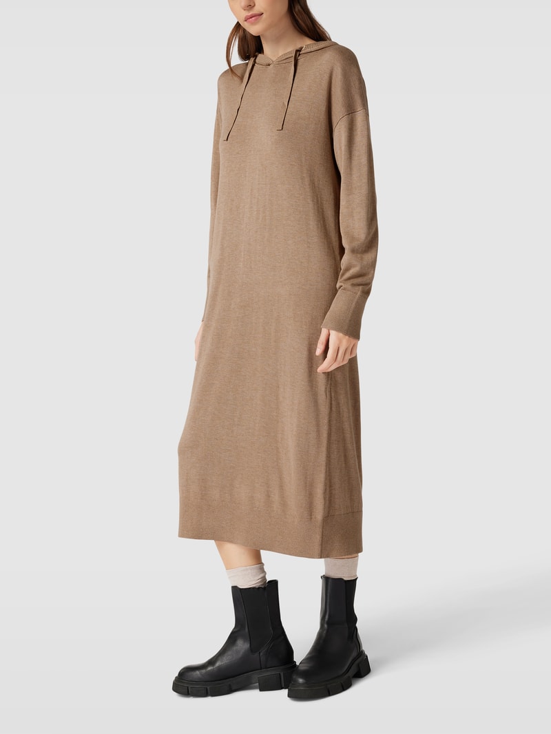 Sweatkleid mit Kapuze in sand meliert
