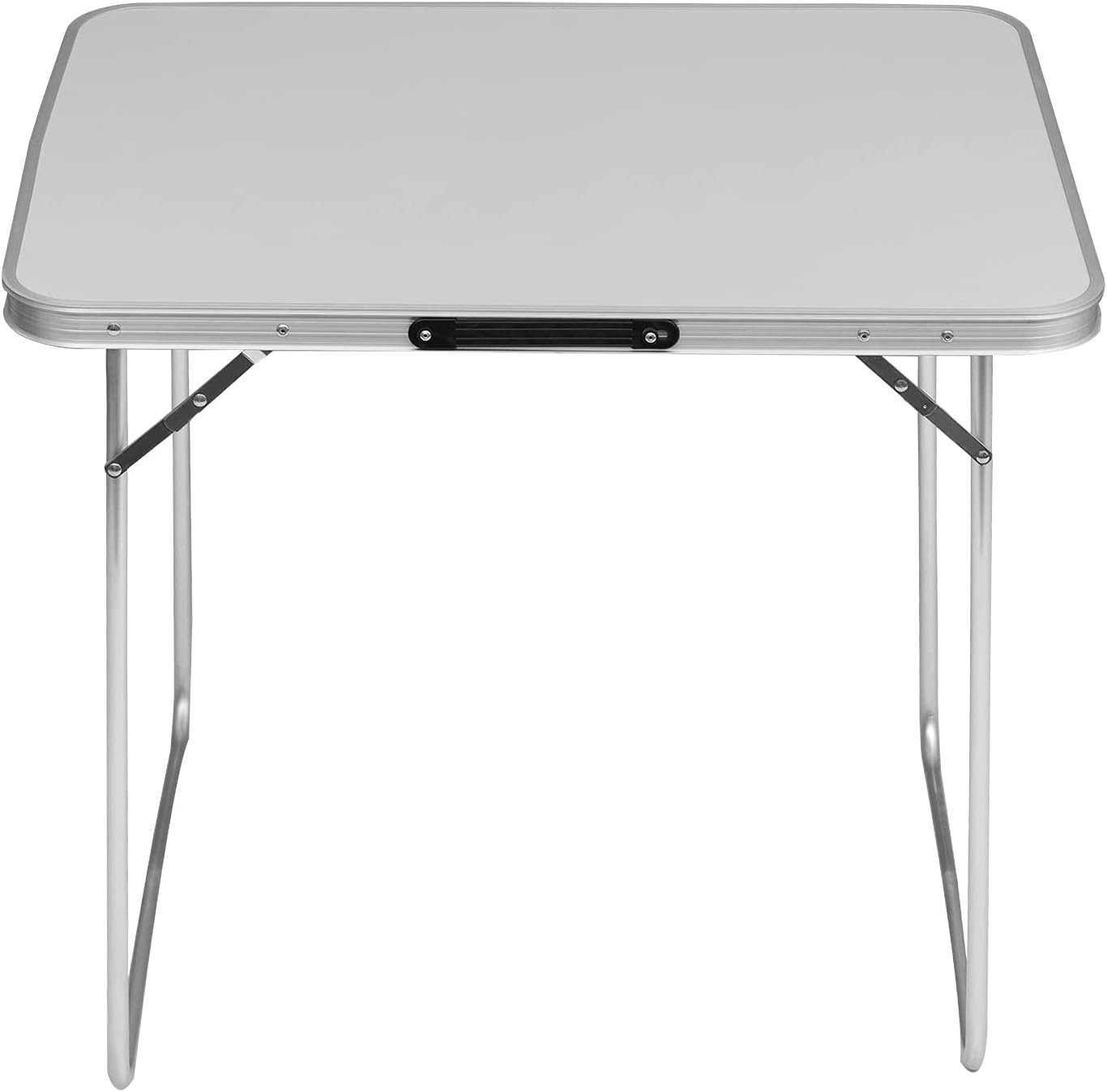 Woltu Campingtisch, Klapptisch 80x60x70 cm Klappbar Gartentisch, aus Alu MDF