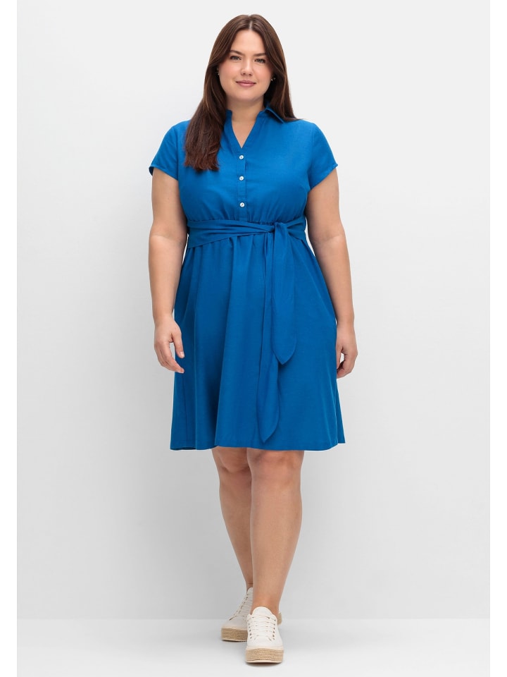 sheego Blusenkleid in kobalt günstig kaufen
