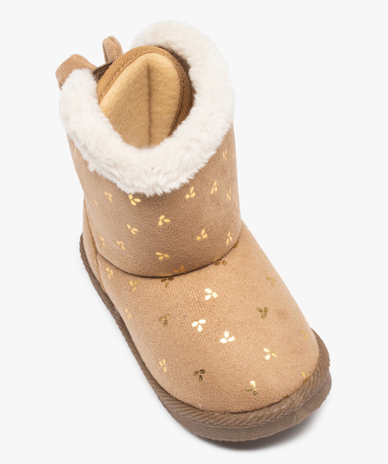 Boots fourrées fille en suédine motif métallisé - LuluCa... beige | GEMO