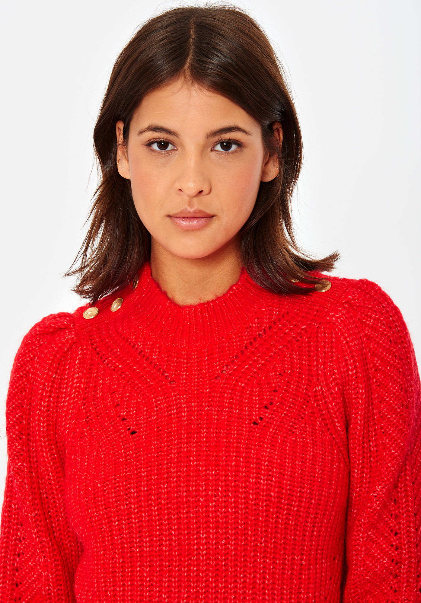 FOUJE  Pull en maille rouge Femme
