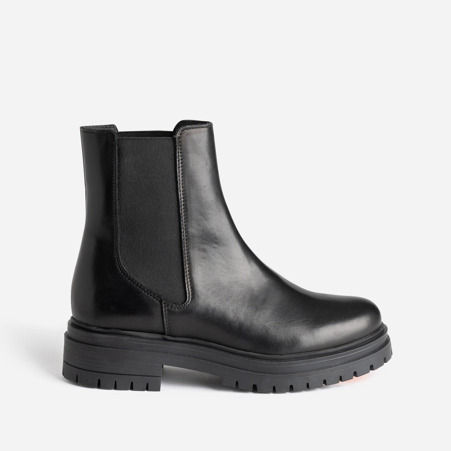 Chelsea boots TEXTO noir en cuir à semelle crantée