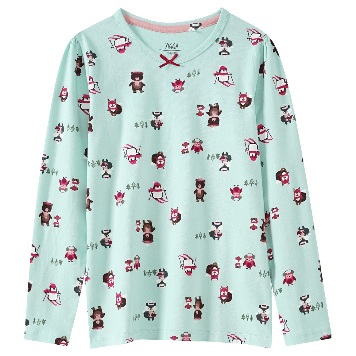 Mädchen Schlafanzug mit Wintertier-Allover