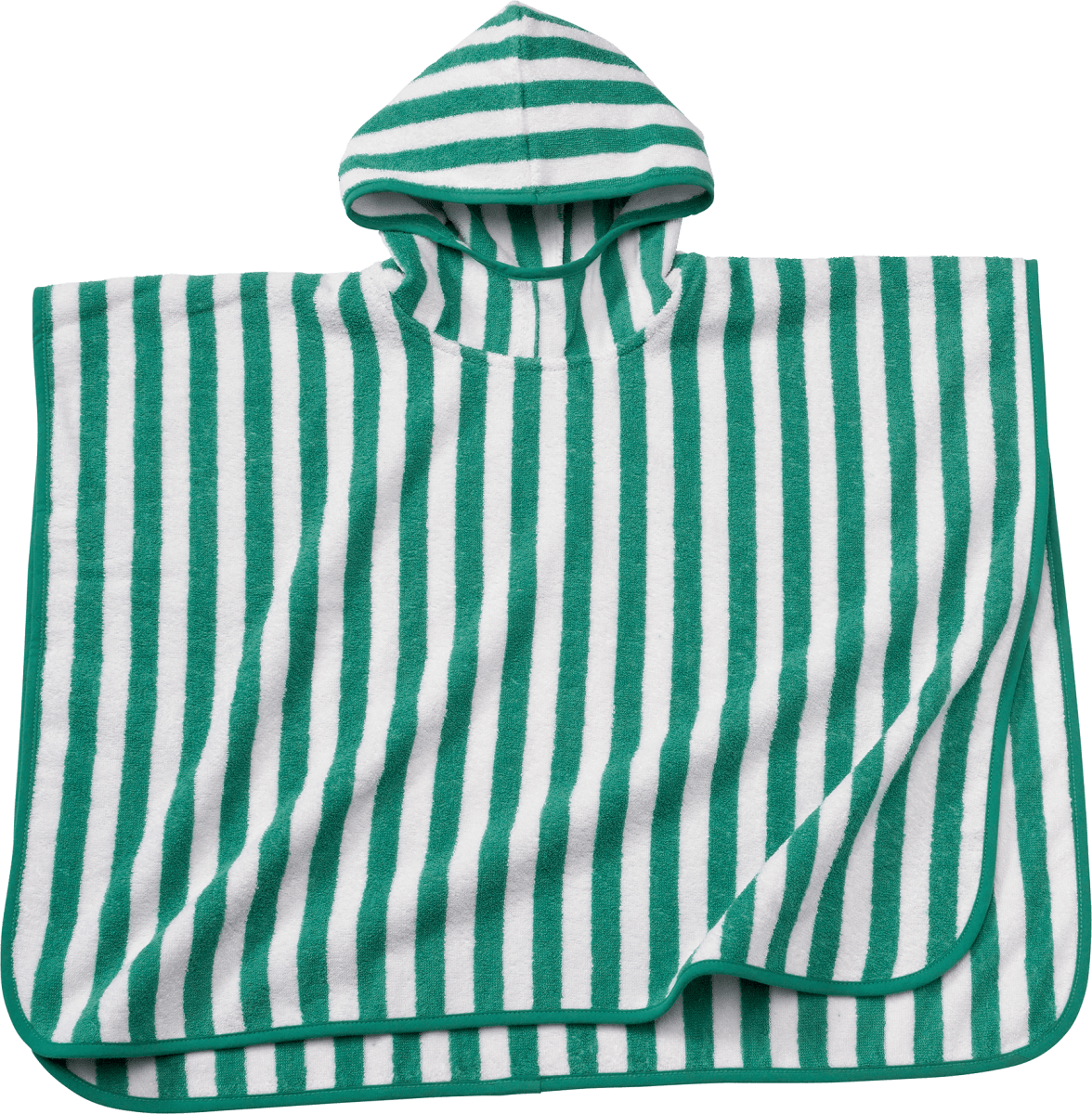 Badeponcho mit Streifen, grün & weiß, 1 St