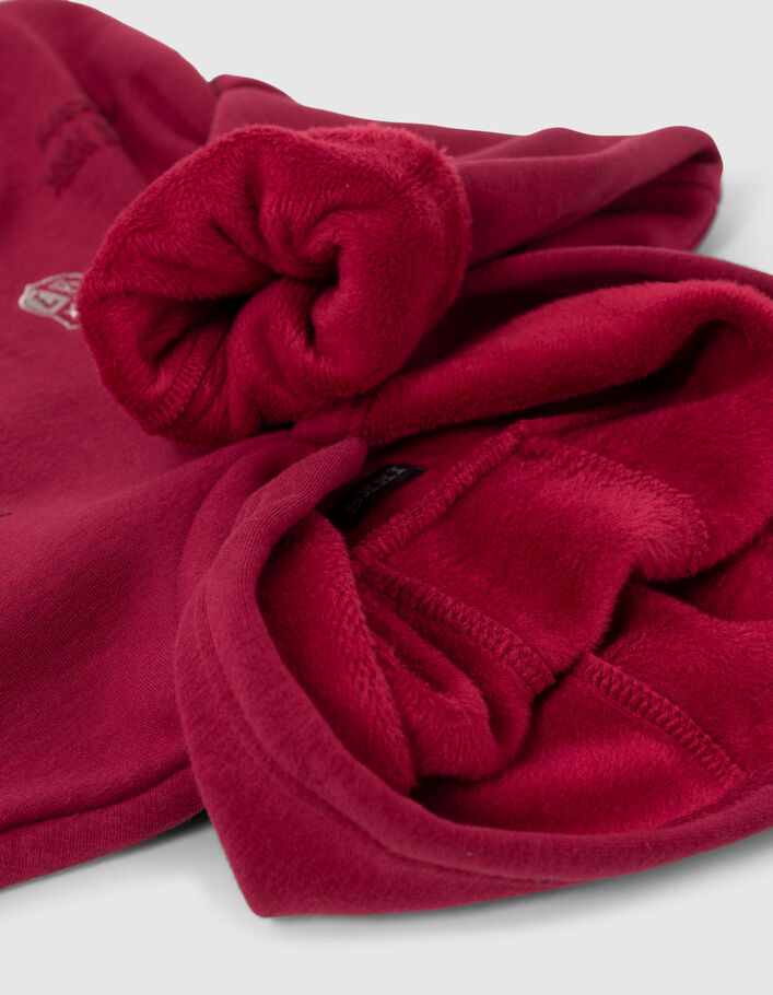 Sweat bordeaux brodé à capuche fille