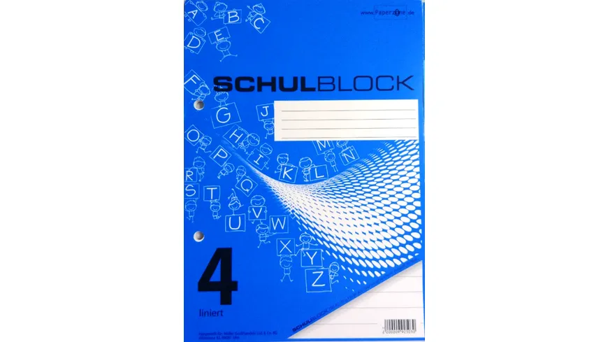 PAPERZONE Schulblock A5 Lineatur 4 50 Blatt