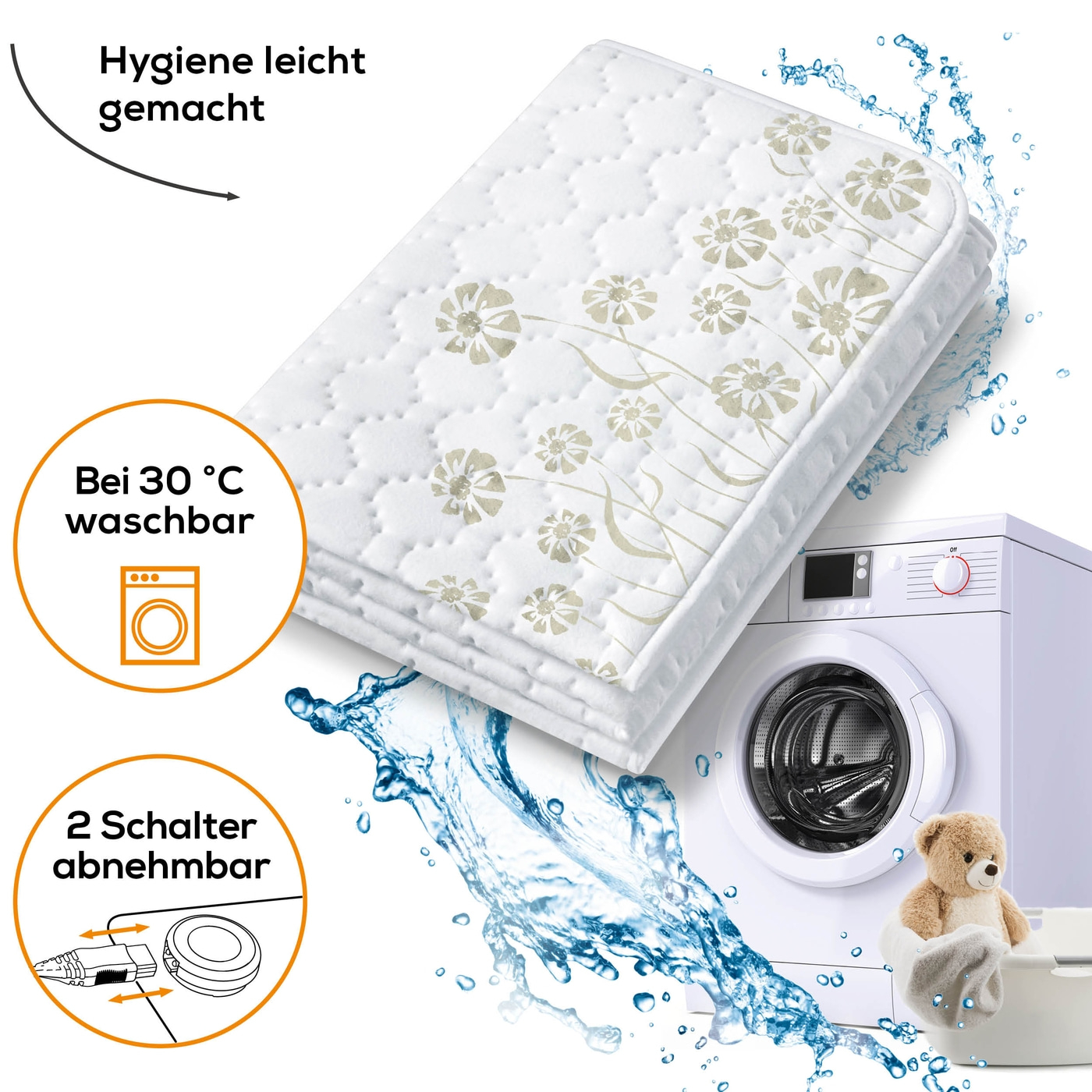 Beurer Doppel-Wärmeunterbetten UB 68 XXL-Großes Wärmeunterbett mit 2 Schaltern & je 4 Temperaturstufen - 150 x 160 cm